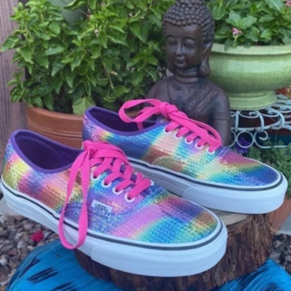 Rainbow Sequin Vans - Picture 1 of 2